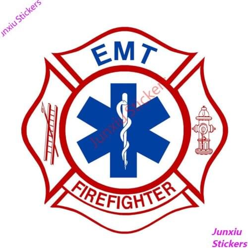 Cover Scratches Car-Stickers EMT Firefigher Various for Bumper Rear Windshield Suv Vinyl Decal Auto Exterior Decoration 15*15cm