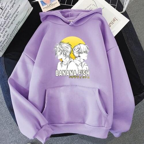 New Japanese Anime Ash Lynx Banana Fish Hoodies Popular Funny Cartoon Winter Warm Clothes Fashion Casual Hooded Sweatshirts Tops