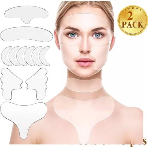 Wholesale Reusable Silicone Chest Pads, Face Wrinkle Patche Silicone Neck Pad Forehead Pad Set Cleavage Pad Eye Mask Cheek Stick