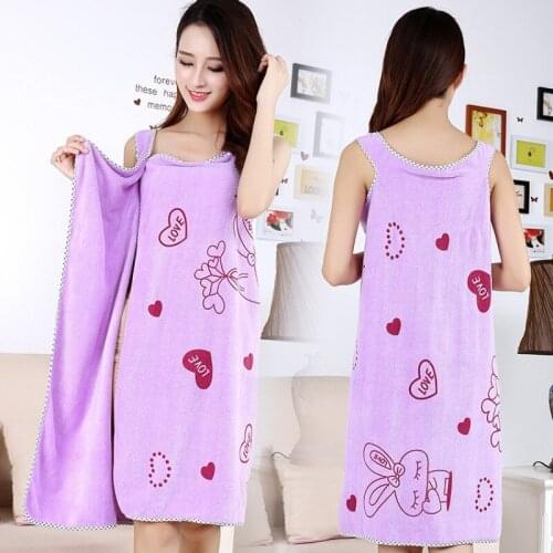 Sexy Women Fast Drying Bath Skirt Rabbit Wearable Bath Towel SPA Wrap Body Beach Bathroom Bathrobe 80x135cm