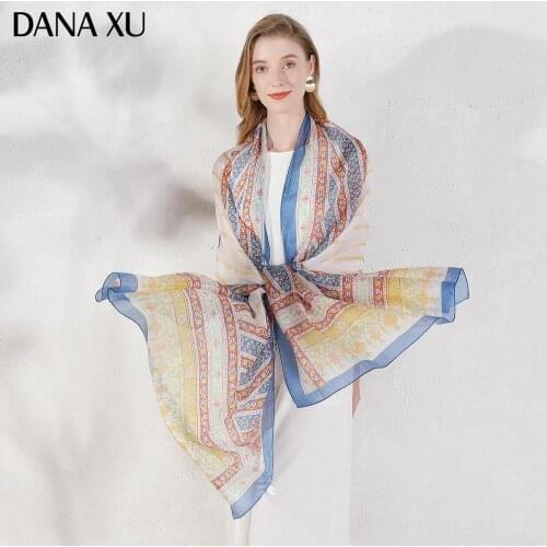 2020 Silk Long Scarf Luxury Brand Women New Design Beach Blanket Shawl Wear Swimwear Bandana Hijab Face Shield Foulard