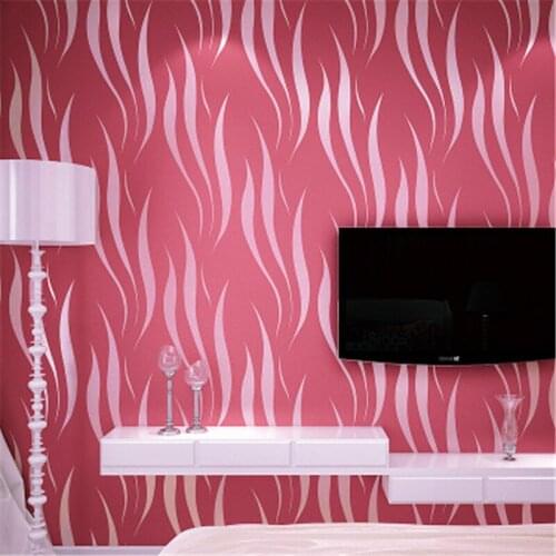Beibehang Simple modern 3D stereo TV background wall paper bedroom living room striped non-woven wavy water grass wallpaper