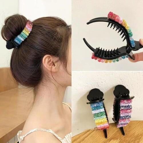 Rainbow Hair Clips Big Crabs for Ponytail Bun Hair Clamps Candy Color Hairpin Accessories Fashion Headdress Gift