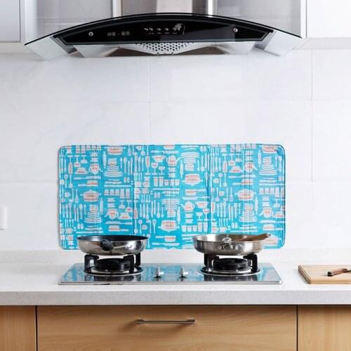 2 Colors Panels Splatter Splash Guard Folding Oil Splatter Shield Splash Proof Panels Gas Stove Shield For Kitchen Stove Foil
