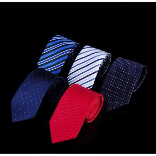 SHIERXI Fashion Brand Striped Mens Tie Business Necktie Wedding Neckwear Dot Jacquard Tie for Men Polyester Neck Ties
