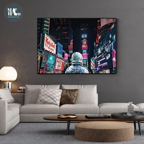 Nordic Astronaut figures Wall Art Canvas Painting Poster personality industrial style Print for Living Room dining Decor