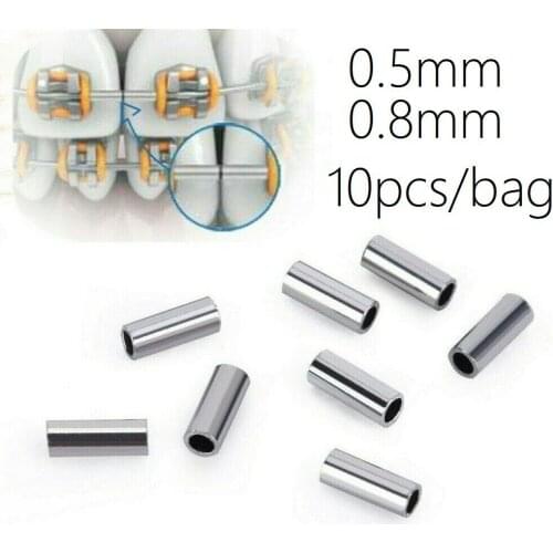 100Pis Dental Orthodontic Crimpable Hooks Mini Stops Small 0.5mm Large 0.8mm