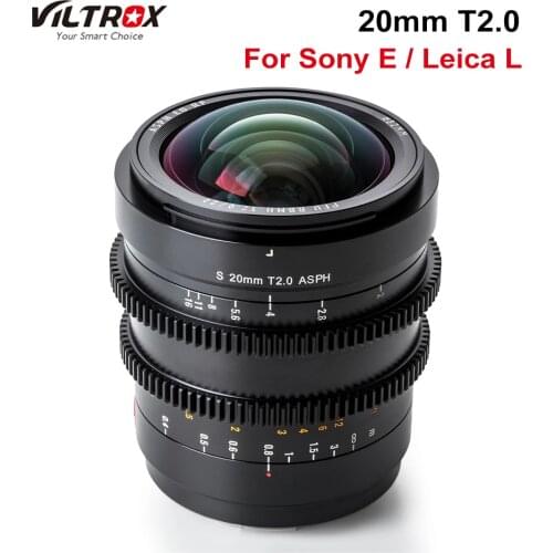 Viltrox 20mm T2.0 Wide Cine Lens Full Frame Prime Cinematic MF Film Lens For Sony E Mount Panasonic Leica L Mount Cameras
