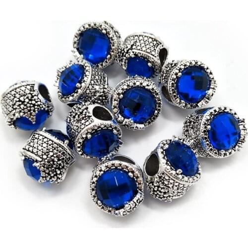 YIQIFLY Free Shipping 2018 Fashion New 20pcs 11mm Blue Rhinestone Beads fit European Jewerlry Bracelet and Necklace DIY