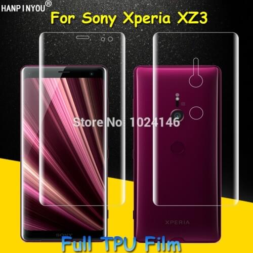 Front / Back Full Coverage Clear Soft TPU Film Screen Protector For Sony Xperia XZ3 6.0" Cover Curved Parts (Not Tempered Glass)