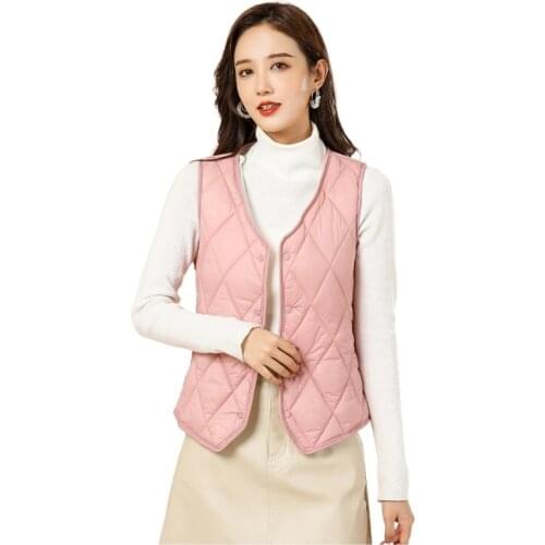 Womens Padded Cotton Vest, Woman Jacket for Winter ，Solid Sleeveless Jacket Women ， Argyle Sweater Vest ，Warmth Waistcoat