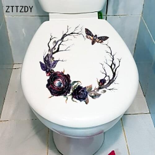 ZTTZDY 22CM×21.5CM Creative Wreath Personality Wall Decoration Dried Rose Toilet Stickers Decals T2-0773