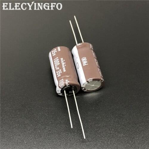 10pcs/100pcs 1000uF 35V NICHICON PW Series 12.5x25mm Low Impedance Long Life 35V1000uF Aluminum Electrolytic capacitor