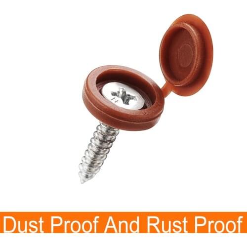 100pcs Screw Cover Fold Caps Button Plastic For Car Furniture M4M5 Self-tapping Decorative Cover Prevent Dust Hardware Screw Cap