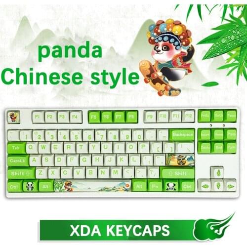 108 Key Caps Dye Sublimation PBT XDA Cartoons Panda Chinese Style Keycaps For Cherry Gateron Kailh Switches Mechanical Keyboard