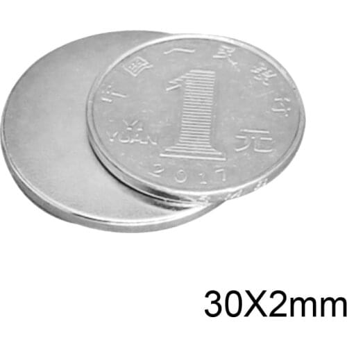 2/5/10/30pcs 30x2 mm Search Major Diameter Magnet 30mmx2mm Bulk Round Magnetic magnet 30x2mm Neodymium Magnets Disc 30*2