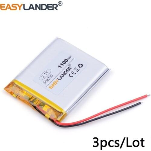 3pcs /Lot 1500mAh 504250 3.7v lithium Li ion polymer rechargeable battery For GPS DVR toys mp3 MP4 MP5 Speaker E-book PDA Tools