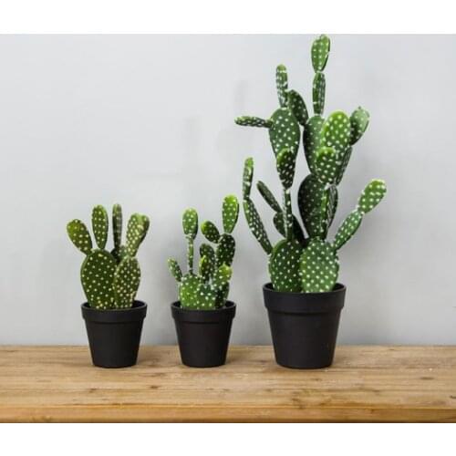 32cm/40cm Cactus Artificial Succulents Fake Plastic Opuntia Faux Green Desert Plants Large Flower Arrangement Home Garden Deco