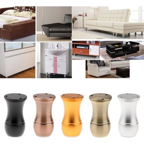 4Pcs Aluminum Furniture Plinth Sofa Leg Anti-damp Feet for Couch Cabinet Bed Kitchen Cupboard 8cm