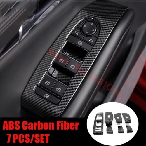 ABS Matte/Carbon Fibre For Mazda 3 2019 2020 Accessories Door Window Glass Lift Control Switch Panel Cover Trim Styling