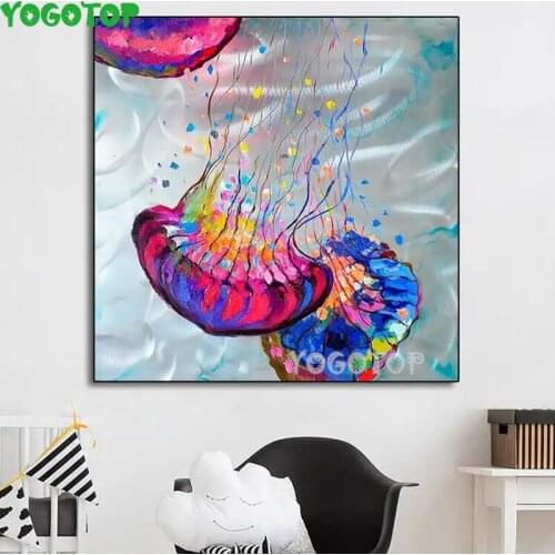 Abstract Colorful Jellyfish diamond embroidery 5d diy diamond painting cross stitch full square round diamond embroidery YY4831