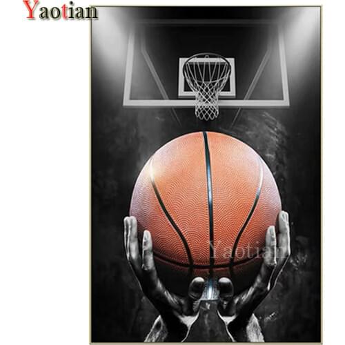 DIY 5D Full Diamond Embroidery Modern Sports Basketball Diamond Painting Mosaic Cross Stitch Kits square diamond round