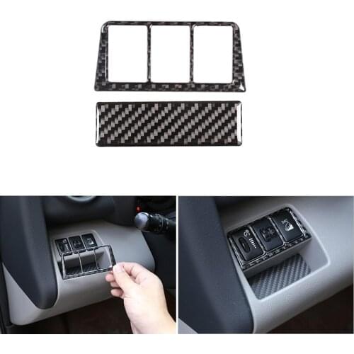 Car Soft Carbon Fiber Headlight Switch Button Cover Frame Trim For Toyota Rav4 RAV 4 2006 2007 2008 2009 2010 2011 2012