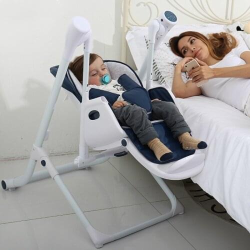 Electric Baby Swing Sleeping Highchair 2 in 1 Childrens Dining Chair Rocking High Chair