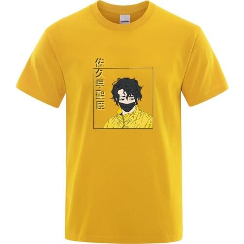 2021 Japan Anime Haikyuu Printed Tshirt Graphic Funny Tops Hip Hop Harajuku Short Sleeve Men Tshirts Kiyoomi Sakusa SKS T Shirt