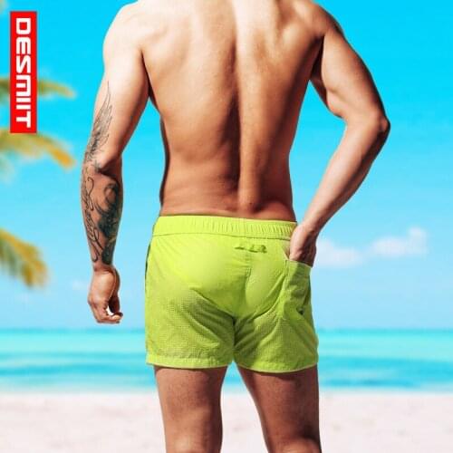 Hot Mens Mesh Swimwear Casual Swimming Men Briefs Breathable Surf Board Shorts Erkek Mayo 3XL Loose Beach Pants Swim Trunks 2021