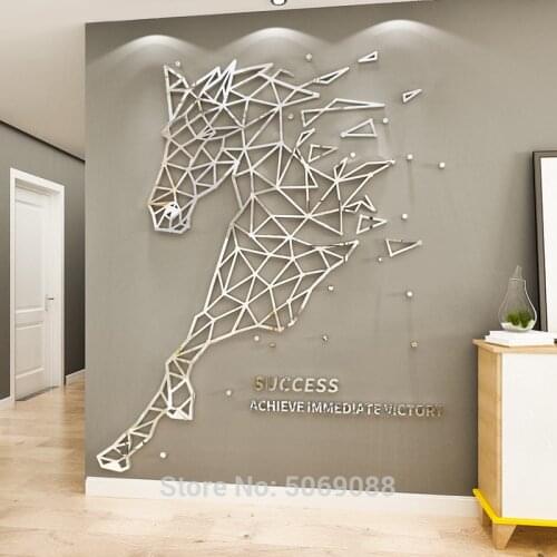 Ins wind line animal 3D three-dimensional acrylic wall art bedroom study living room decorative background stickers