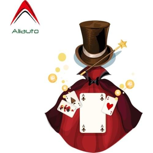 Aliauto Personalized Car Sticker Magic Playing Cards Decoration Cover Scratch PVC Decal for Motorcycle Suzuki Peugeot,11cm*15cm