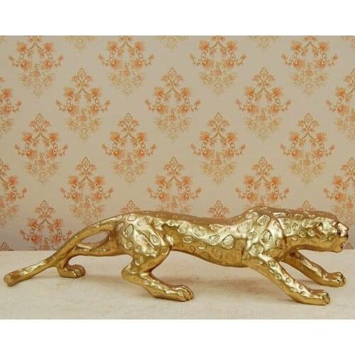 EXQUISITE LEOPARD RESIN PANTHER FIGURINE ANIMAL ADORNMENT GIFT & CRAFT JEWELRY ACCESSORIES L3179
