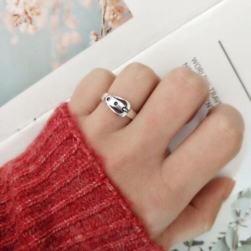 Vintage Punk Silver Plated Rings INS Fashion Simple Belt Geometric Birthday Party Jewelry Gifts for Women Couples