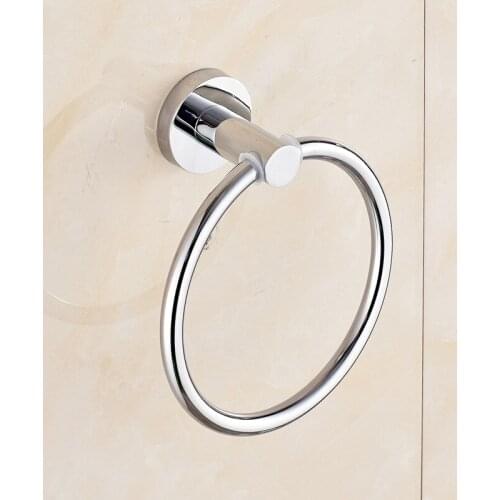 Perforation-free Stainless Steel Towel Ring Holder Wall-mounted Bathroom Household Bath Towels Anneau De Serviette