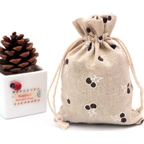 KoMee New Arrival Packaging Bags 10x14cm 10pcs/lot Wonderful Drawstring Cotton Bags favor Storage Christmas Gifts Candy Jewelry