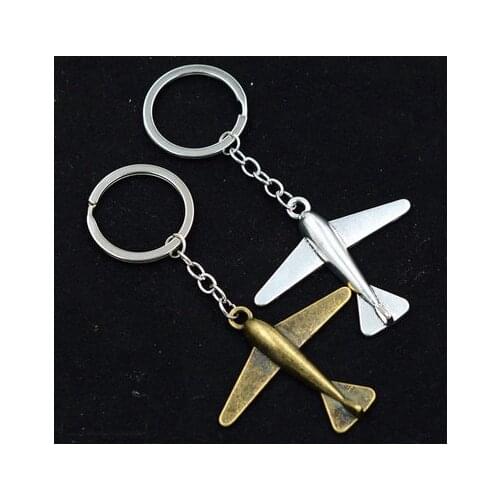 Fashion Bar Airplane Model Keychain Outdoor Keyring Pendant Keyring Cute Metal Keyring Impressive Accessories
