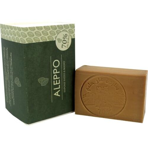 Aleppo Soap with Olive Oil and 70% of Laurel Oil - 100% Handmade Natural Soap - Organic Soap suitable for Skin Problems - Original Recipe