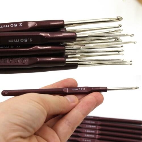16size ABS Soft Handle Crochet Hooks Set Knitting Needles Kit Weave Craft Sewing Tools 0.5-2.7mm