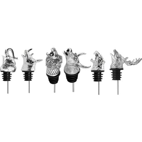 Wine Pourer Zinc Alloy Animal Head Wine Stopper Drinks Bar Tools Night Club Bar Accessories
