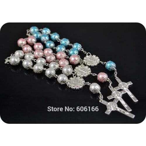 NEW Saint Benedict Medal Rosary Beads Bracelets Cross Pendant Crystal Rhinestone Handmade Catholic Fashion Religious jewelry