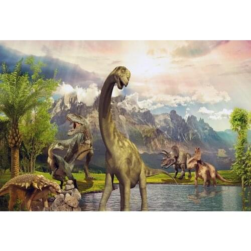 Newborn Happy Birthday Theme Decoration Dinosaur Party Background for Photo Jurassic World Photography Backdrop 948