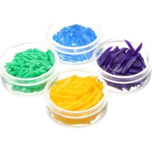4*100 Pieces Dental Disposable Diastema Plastic 4 Sizes 400 Pieces Wedges Purple Yellow Green Blue