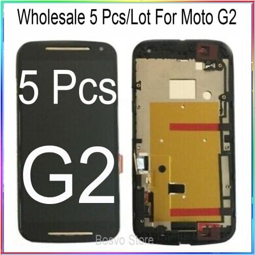 WholeSale 5 Pcs/lot for Moto G2 LCD Screen Display with Touch Digitizer Assembly G 2 2nd Gen XT1063 XT1064 XT1068 XT1069
