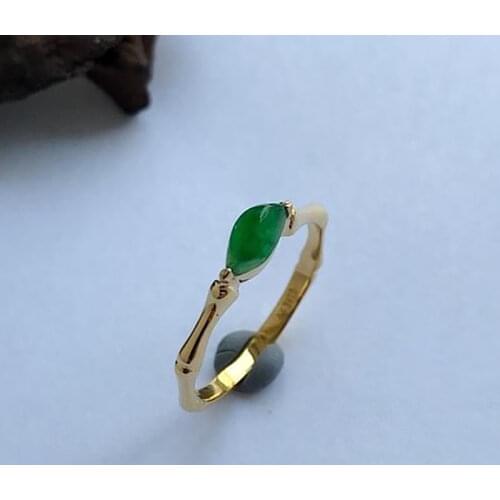 Original design natural plant jasper opening adjustable ring exquisite light luxury charm womens brand silver jewelry