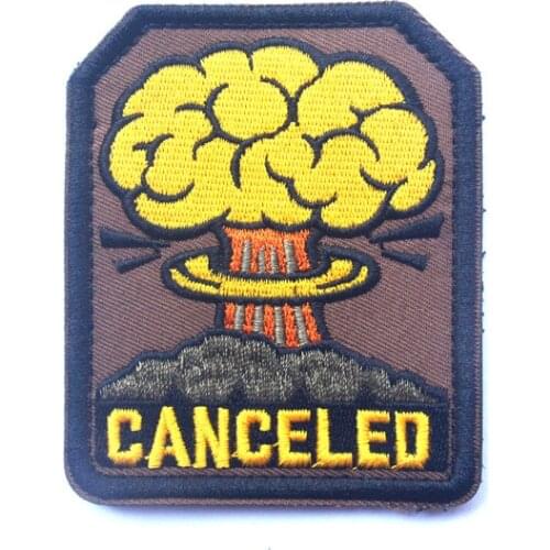 Canceled atomic bomb fallout patches military embroidered patches hook army swat tactical For bag Jackets