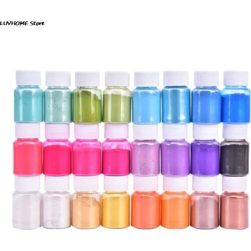24 Colors Pearl Pigment Powder Mica Pearlescent Colorants Resin Dye Art Supplies Handmade DIY Crafts Accessories