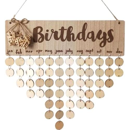 DIY Chritsmas Birthday Special Days Reminder Board Home Hanging Decor Wooden Calendar Sign Planner Board Hanging Ornament