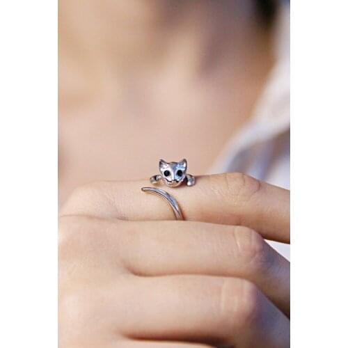 Argentum Concept-Cat Figured Silver Adjustable Ring-Y017901