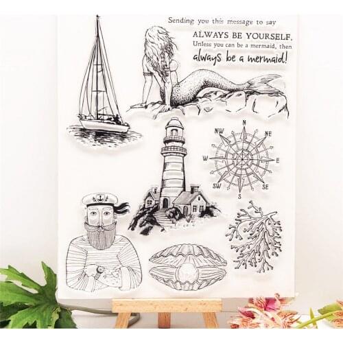 15.5*19CM Hot sale sailboat palace Clear Stamps / Silicone Seals Roller Stamp for DIY scrapbooking photo album/Card Making